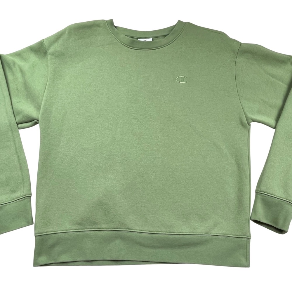 Champion Womens Sage Green Crewneck Sweatshirt Tonal Logo Size Medium